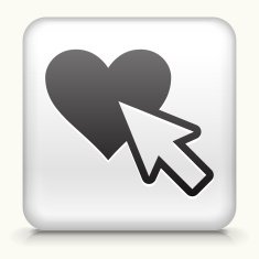 Square Button with Cursor and Heart N2