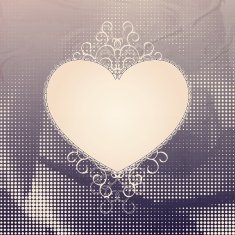 Valentine's day card with laconic heart and curls N2