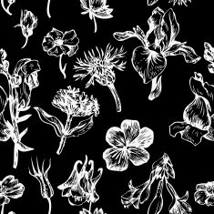 vintage vector seamless floral pattern N6
