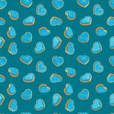 Seamless background with cookies in the shape of hearts N18