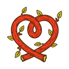 Abstract wooden heart