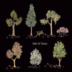 Collection of stylized trees