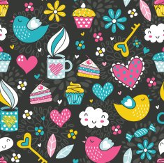 Romantic seamless pattern Valentine background N8