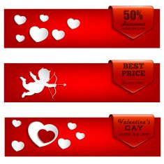 Valentine's day sale banners