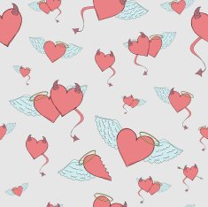 Angel and devil hearts seamless background N2