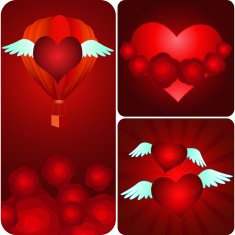 red valentine banners