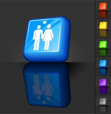 couple in love 3D button design N2