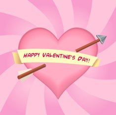 Valentine's Day Heart with Banner