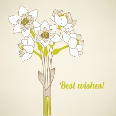 Greeting card with narcissus N2