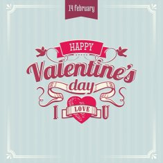 Valentine's day vintage lettering background N6