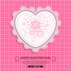 Valentine's Day background Lace heart and flowers