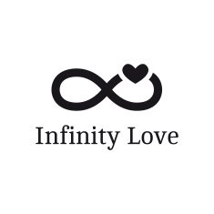 Vector trendy infinity sign with heart logotype Modern romantic logo