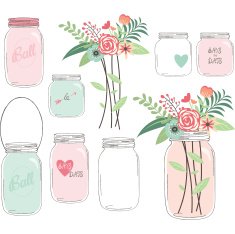 Wedding Flower with Mason Jar N2