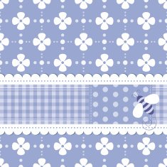 blue flowery greeting card illustration