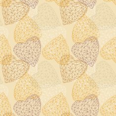 Seamless Pattern with Crystal Hearts