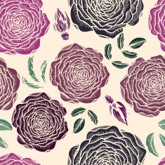 vector seamless floral pattern with roses N3
