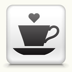 Square Button with Love Drink