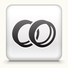 Square Button with Wedding Rings N2