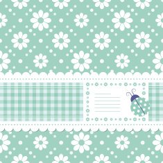 green flowery greeting card illustration