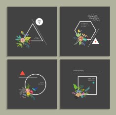 Collection of trendy creative cards N6