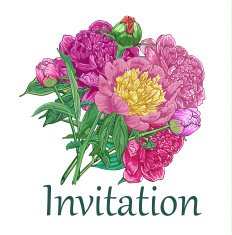 Vintage card with peonies N2