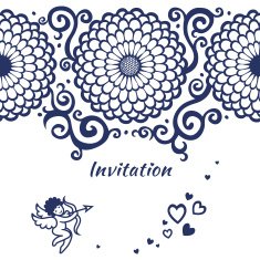 Contrasting seamless border with large flowers