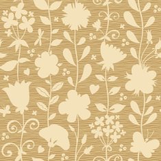 Seamless pattern with silhouettes flowers N6