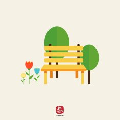 Park bench and trees