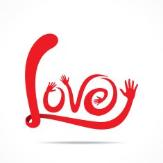 abstract love typography design