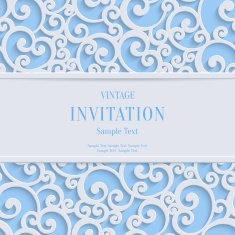 Vector Blue 3d Vintage Christmas or Invitation Cards Background N2