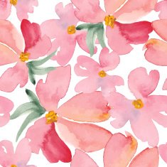 Watercolor flowers seamless pattern N30