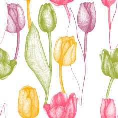 Spring vintage background with tulip flowers N2