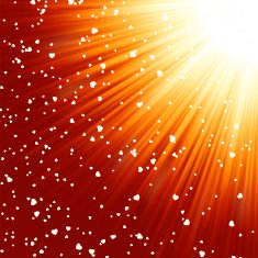 Little hearts floating on rays of light EPS 8 N7