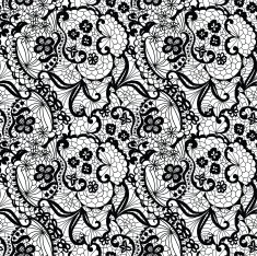 Lace seamless pattern with flowers N257