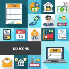 Tax Flat Icon Set