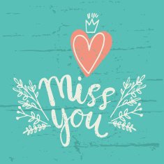 Hand drawn miss you card vector illustration N2
