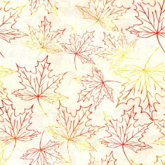 Seamless pattern with watercolor maple leaves N2