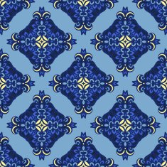 blue seamless floral vector pattern N2