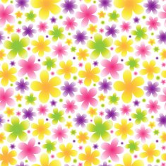 Bright floral seamless pattern on light background