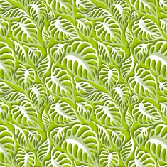 Vector Leaves 3d Seamless Pattern Background N7