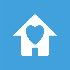 Love house white icon