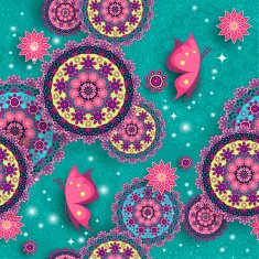 Geometric floral pattern with lights