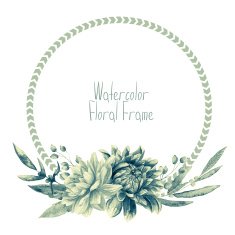 Vintage greeting card with dahlia