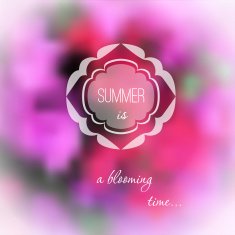 Summer pink flowers blurred background