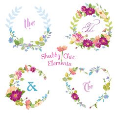 Flower Banners and Tags - for your design scrapbook N4