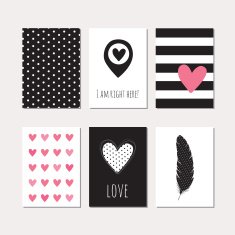 Set of creative love cards