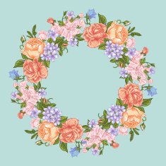 Floral round frame N7