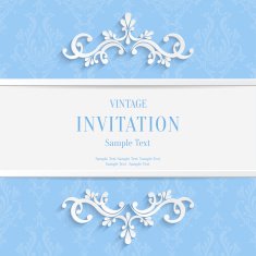 Vector Light Blue Floral 3d Christmas and Invitation Cards Background N2