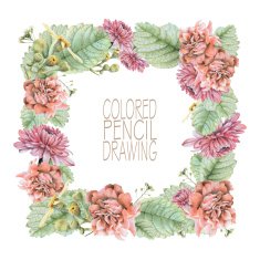 Square frame with beautiful spring flowers and plants N2