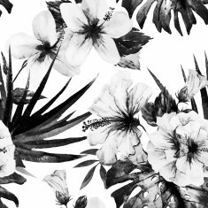 Watercolor hibiscus patterns N8